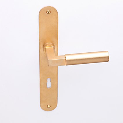 Bauhaus oud messing op ovaalschild met sleutelgat