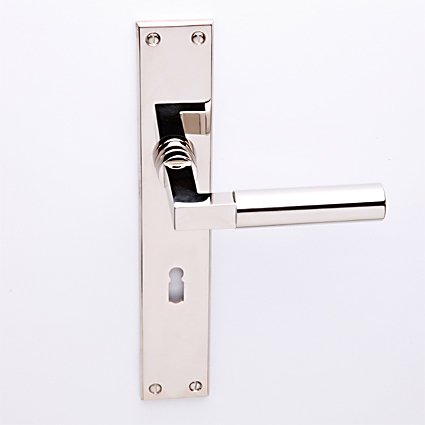 Bauhaus nikkel op schild met sleutelgat