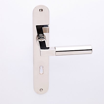Bauhaus nikkel op ovaalschild met sleutelgat