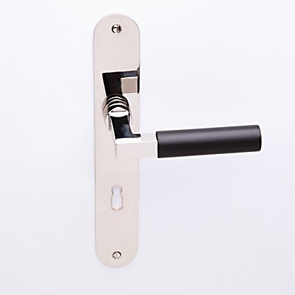 Bauhaus nikkel/ebben op ovaalschild met sleutelgat